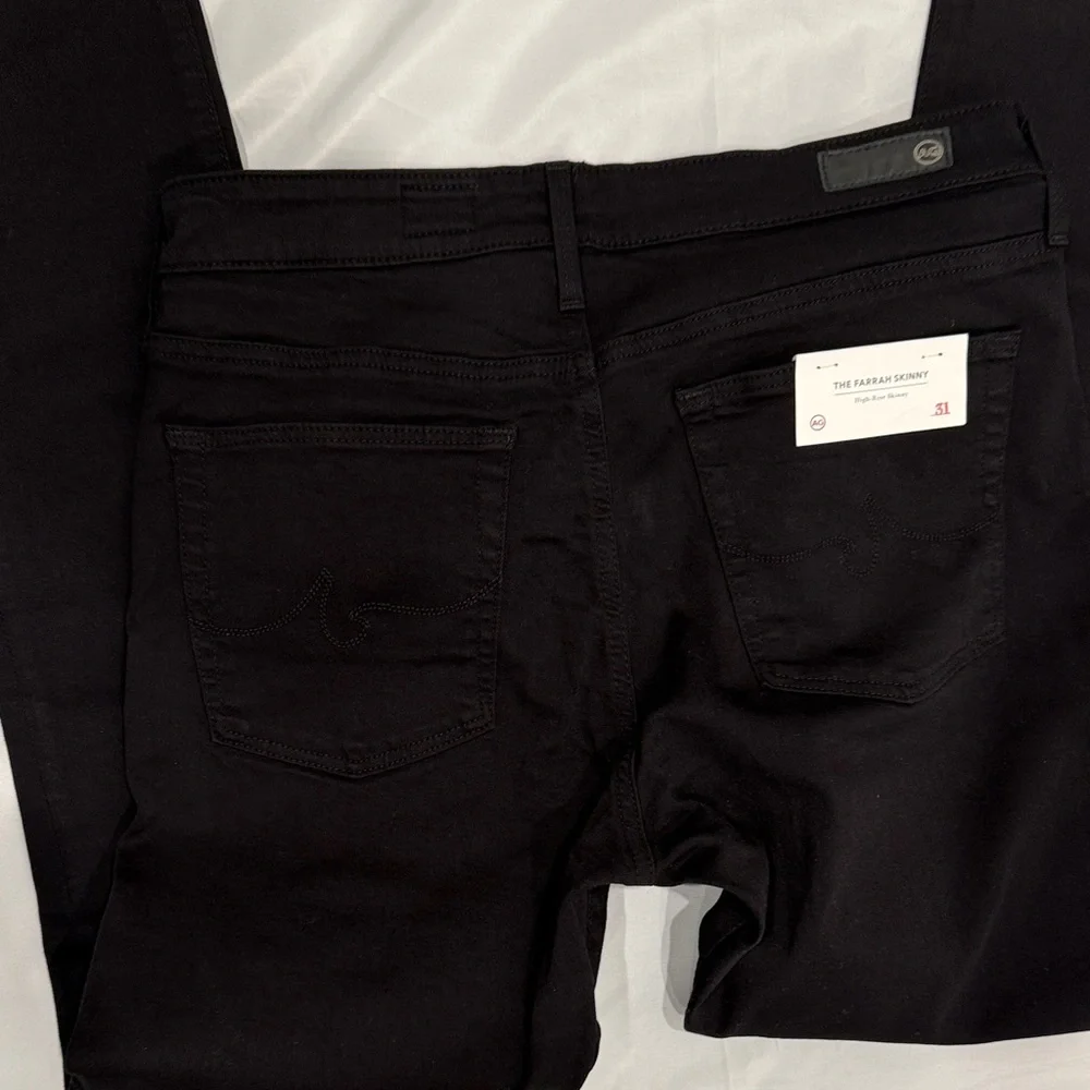 NWT AG Adriano Goldschmied The Farrah Skinny Jeans—Black 31R - Picture 7 of 14